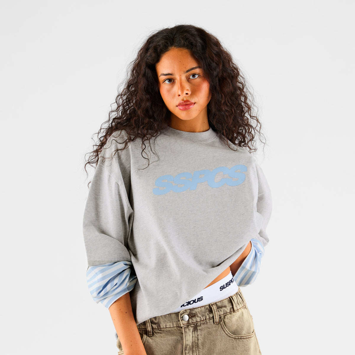 Summer Stripes / SSPCS Striped Layered Longsleeve - Celestial Blue