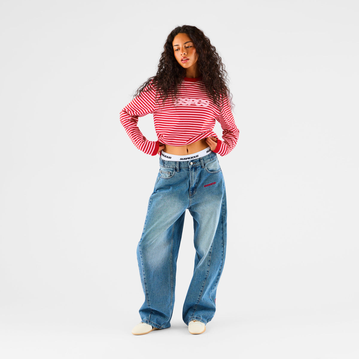 Summer Stripes / SSPCS Striped Ringer Longsleeve - Red