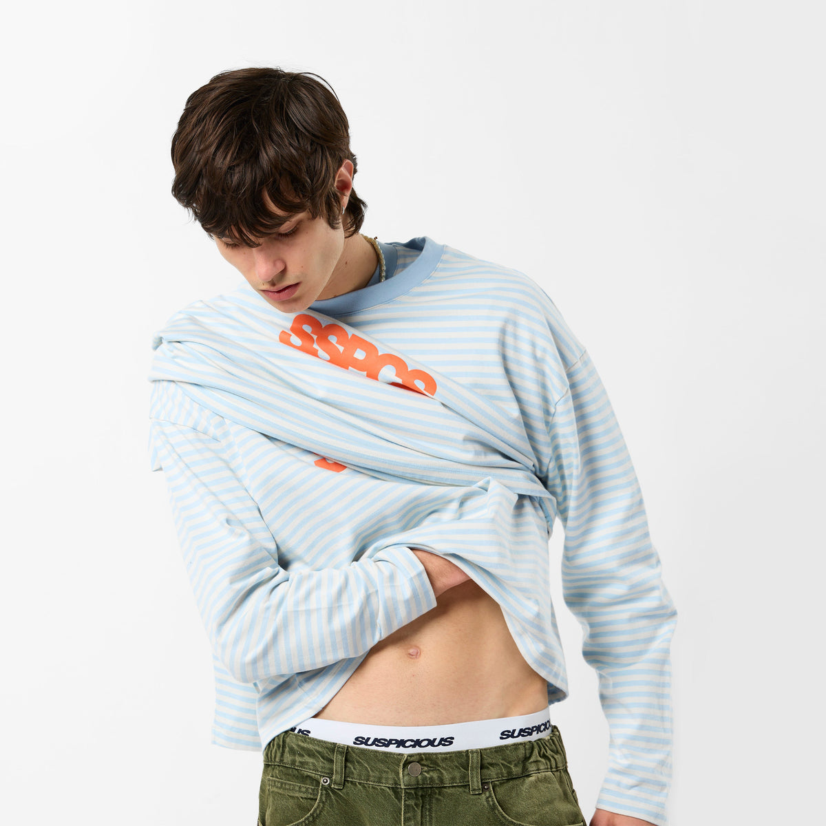 PL / Solid Striped Longsleeve - Celestial Blue