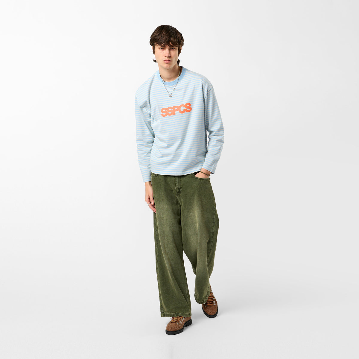 PL / Solid Striped Longsleeve - Celestial Blue