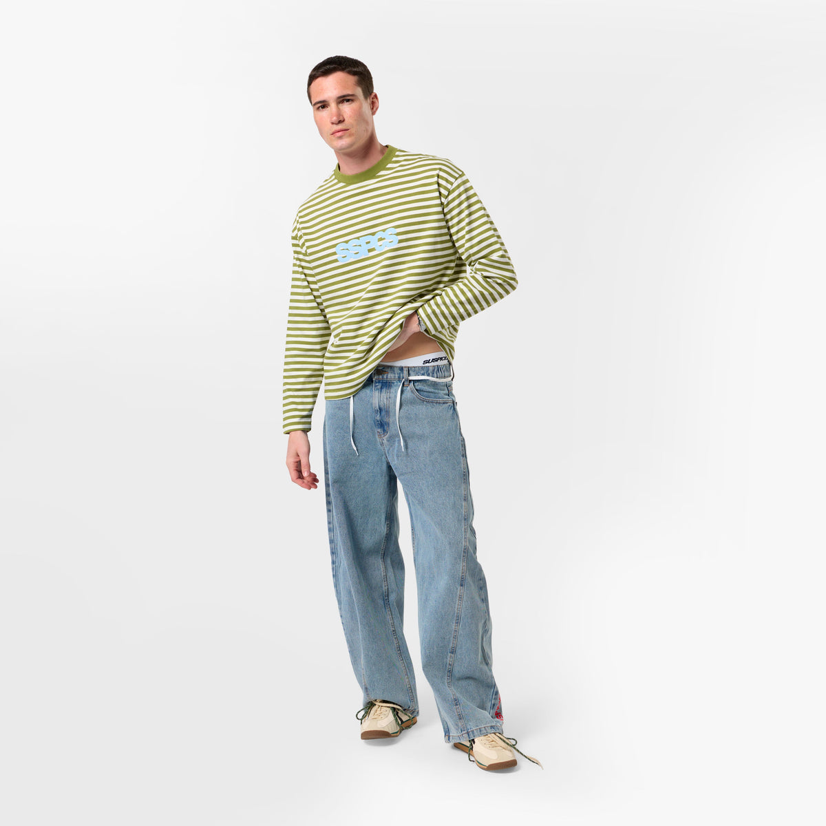 Bestsellers Variants / Solid Striped Longsleeve - Deep Moss