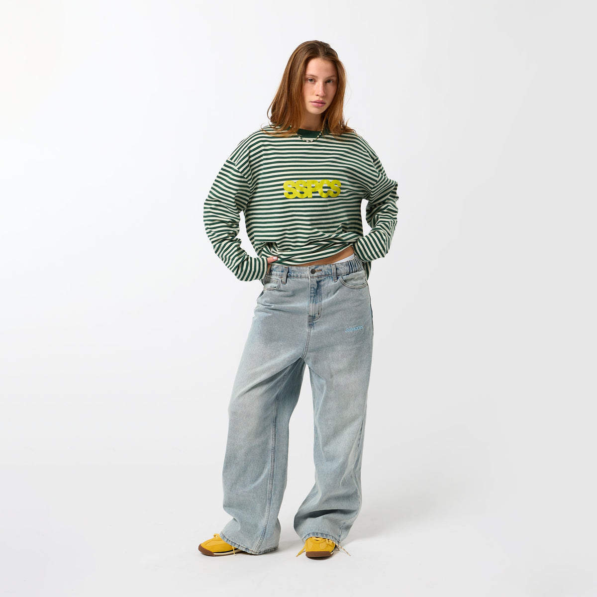 PL / Solid Striped Longsleeve - Green Yellow