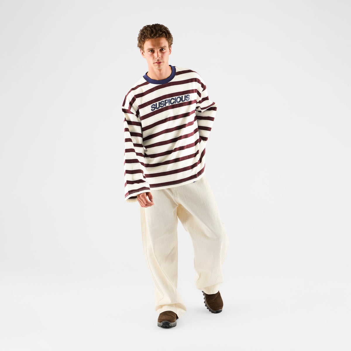 Winter1 / Striped Longsleeve - Natural & Red