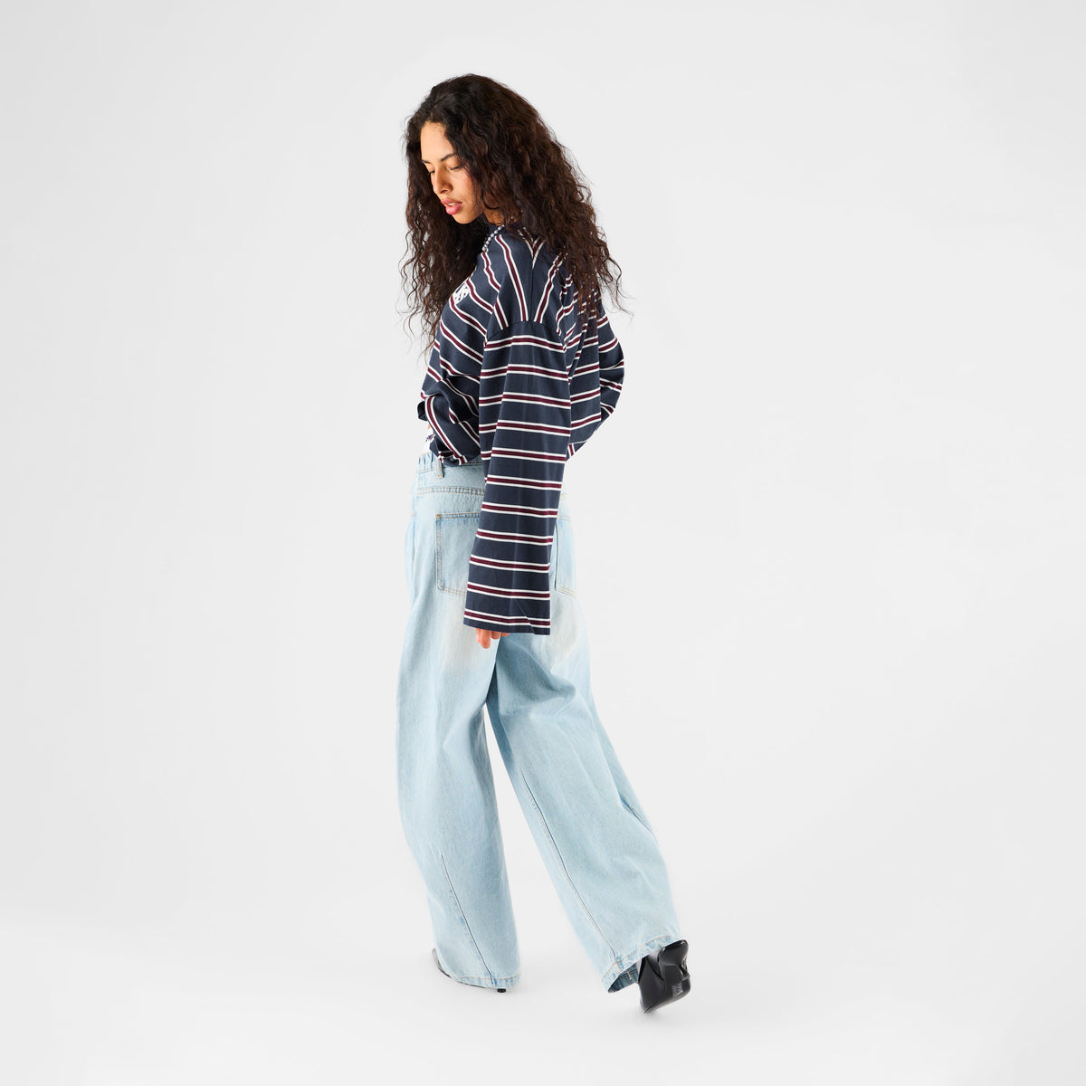 Winter1 / Striped Longsleeve - Navy & Red