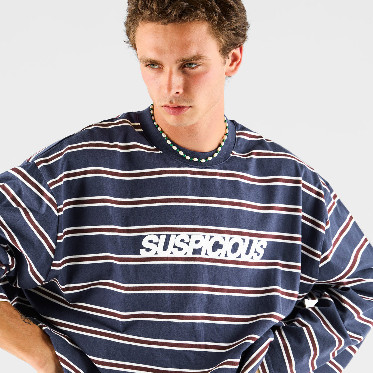 Winter1 / Striped Longsleeve - Navy & Red