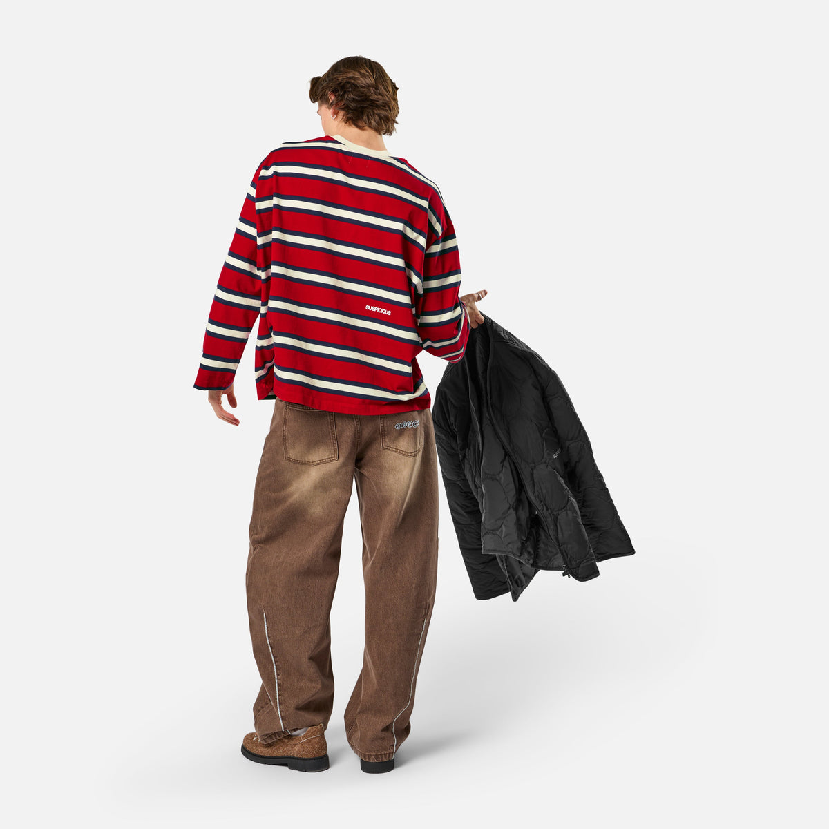 Spring 1 / Suspicious Striped Longsleeve - Ruby Red & Nightfall