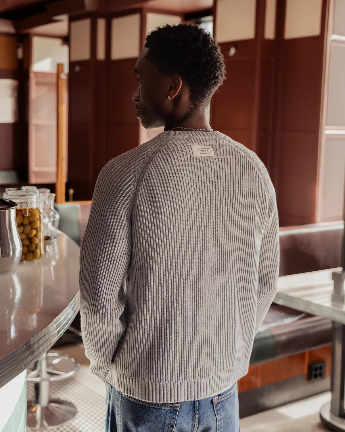 TWO-TONE KNIT GREY