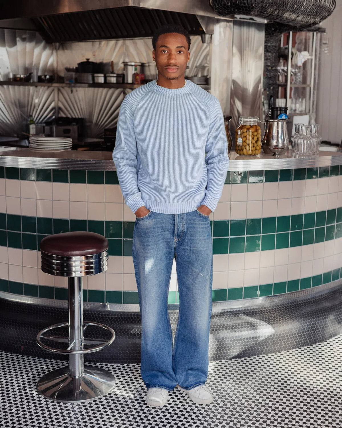 WASHED KNIT BLUE