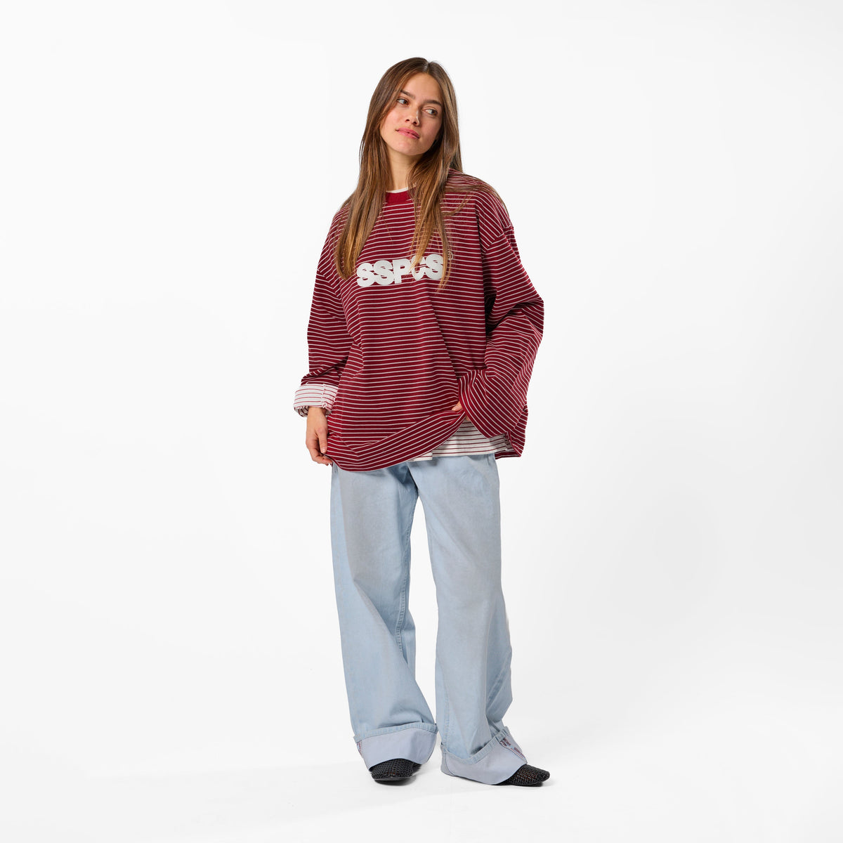 PL / The SSPCS Striped Longsleeve - Dark Red