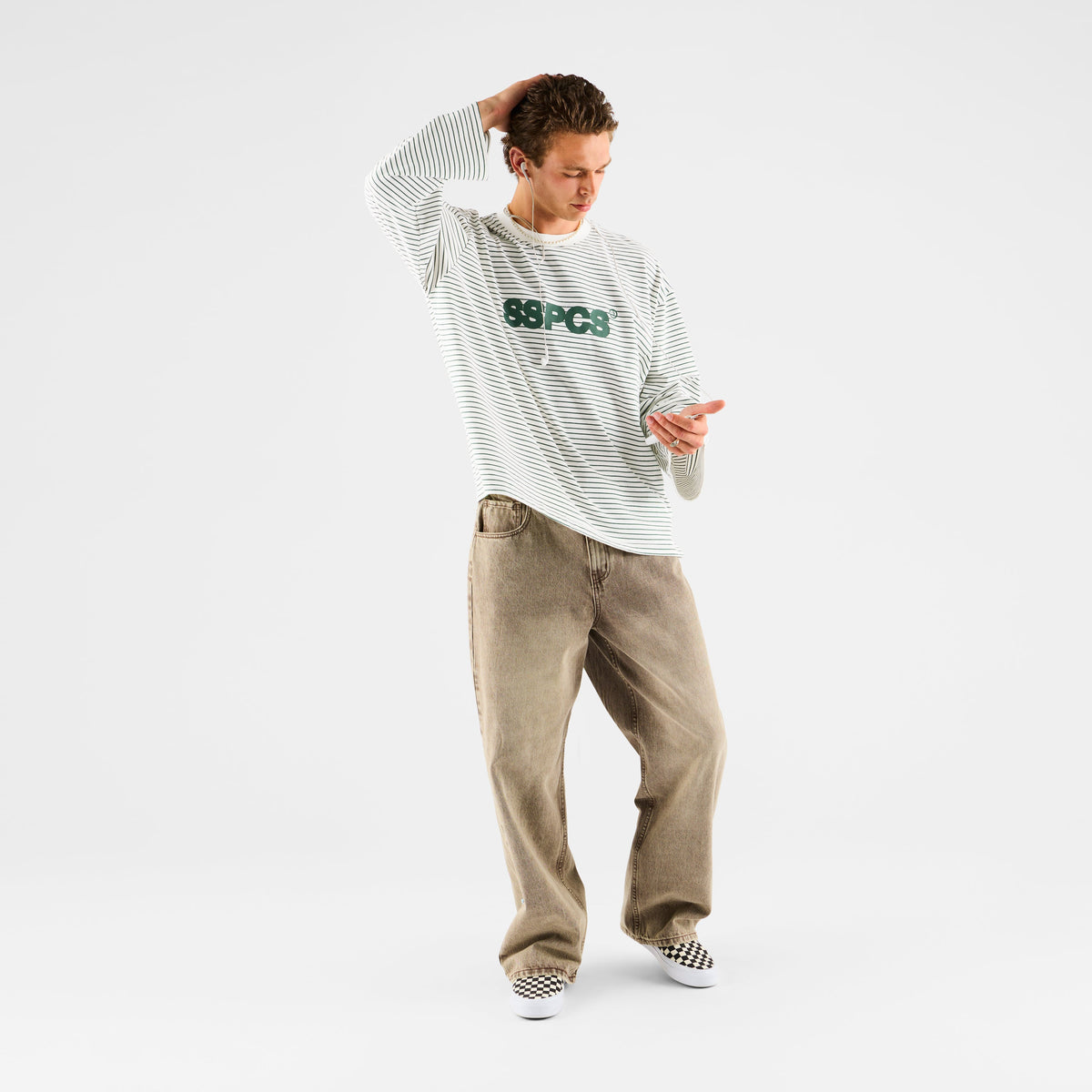 PL / The SSPCS Striped Longsleeve - Forest Green & White