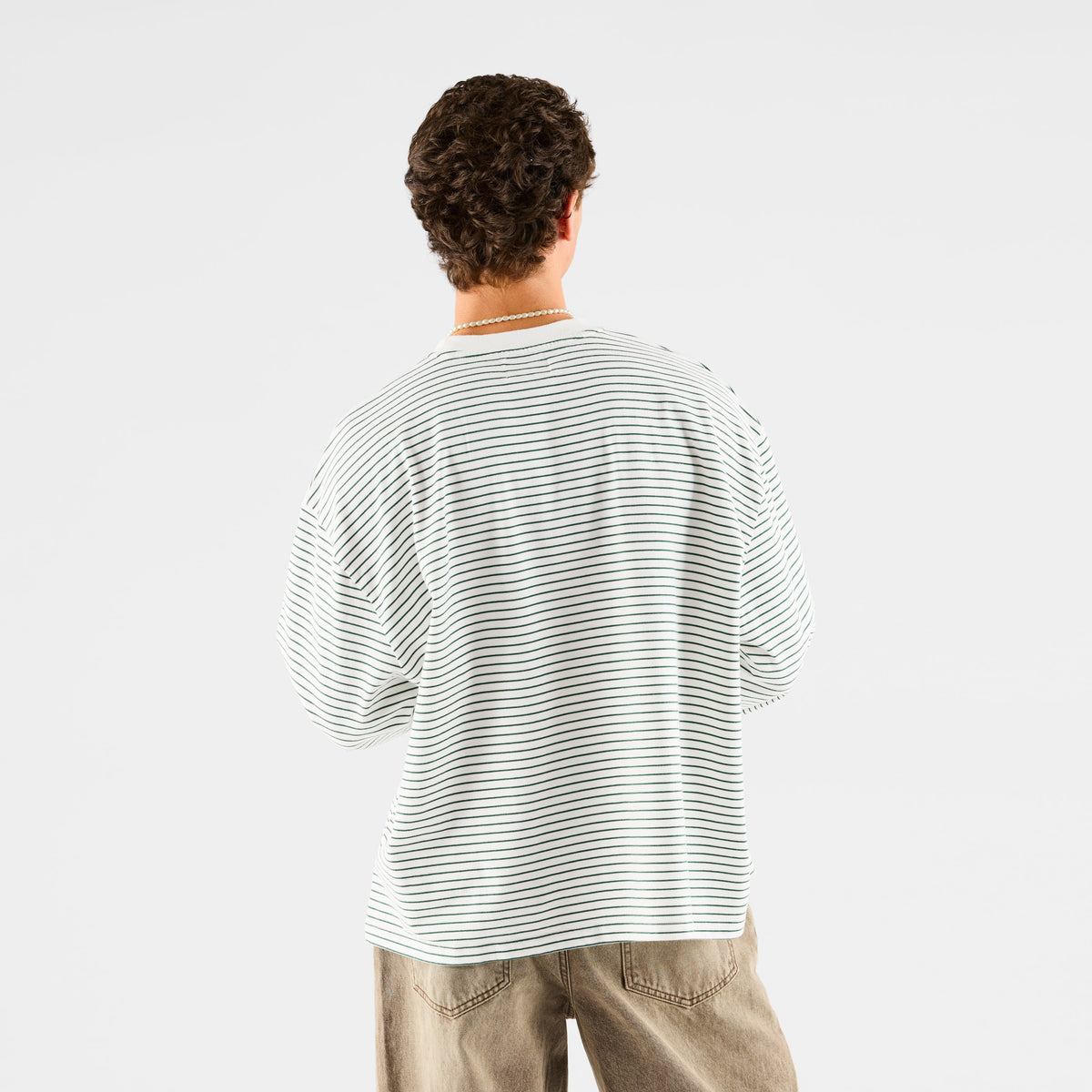 PL / The SSPCS Striped Longsleeve - Forest Green & White