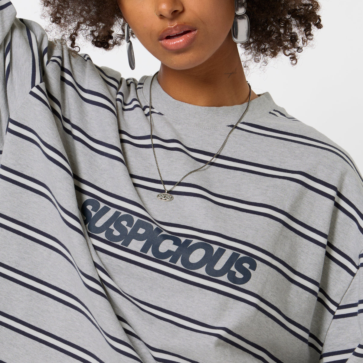 Bestsellers Variants / The Slanted Striped Longsleeve - Heather Grey
