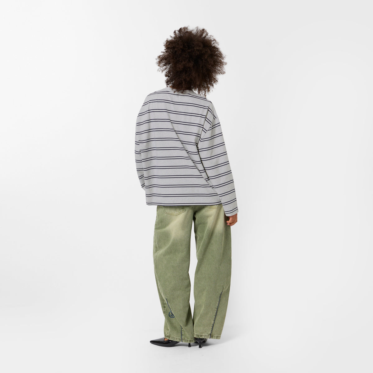 Bestsellers Variants / The Slanted Striped Longsleeve - Heather Grey