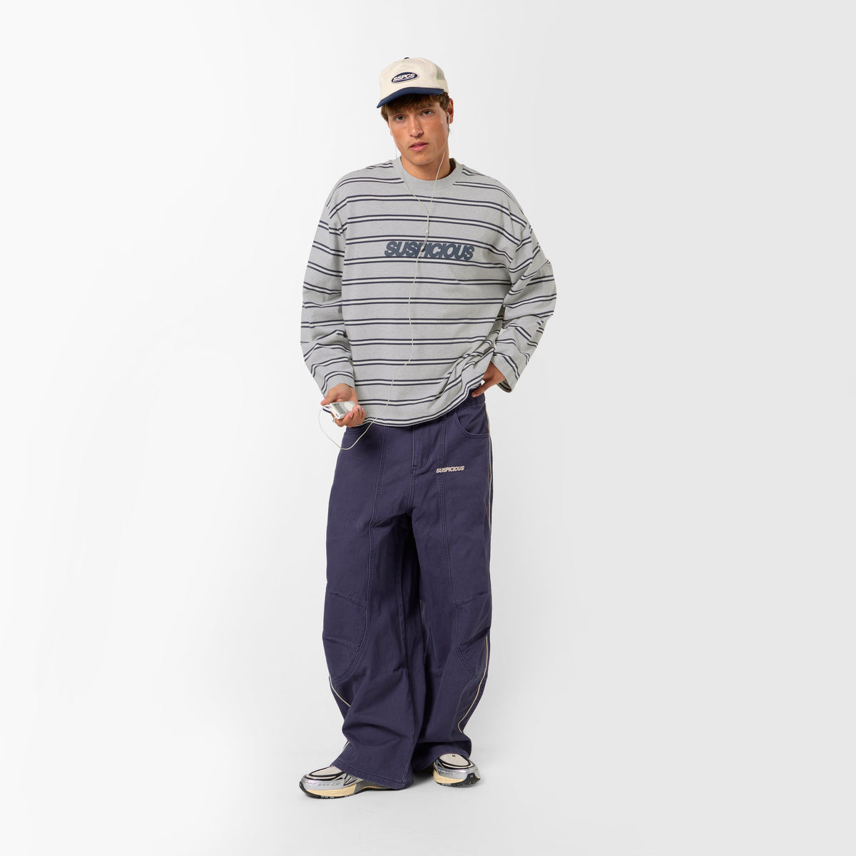 Bestsellers Variants / The Slanted Striped Longsleeve - Heather Grey