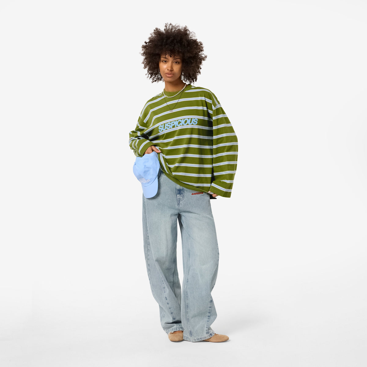 Bestsellers Variants / The Slanted Striped Longsleeve - Moss Green