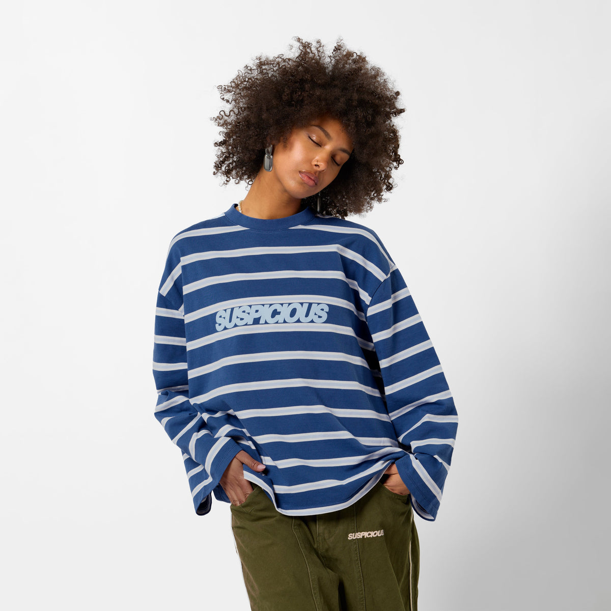 Bestsellers Variants / The Slanted Striped Longsleeve - Nightfall