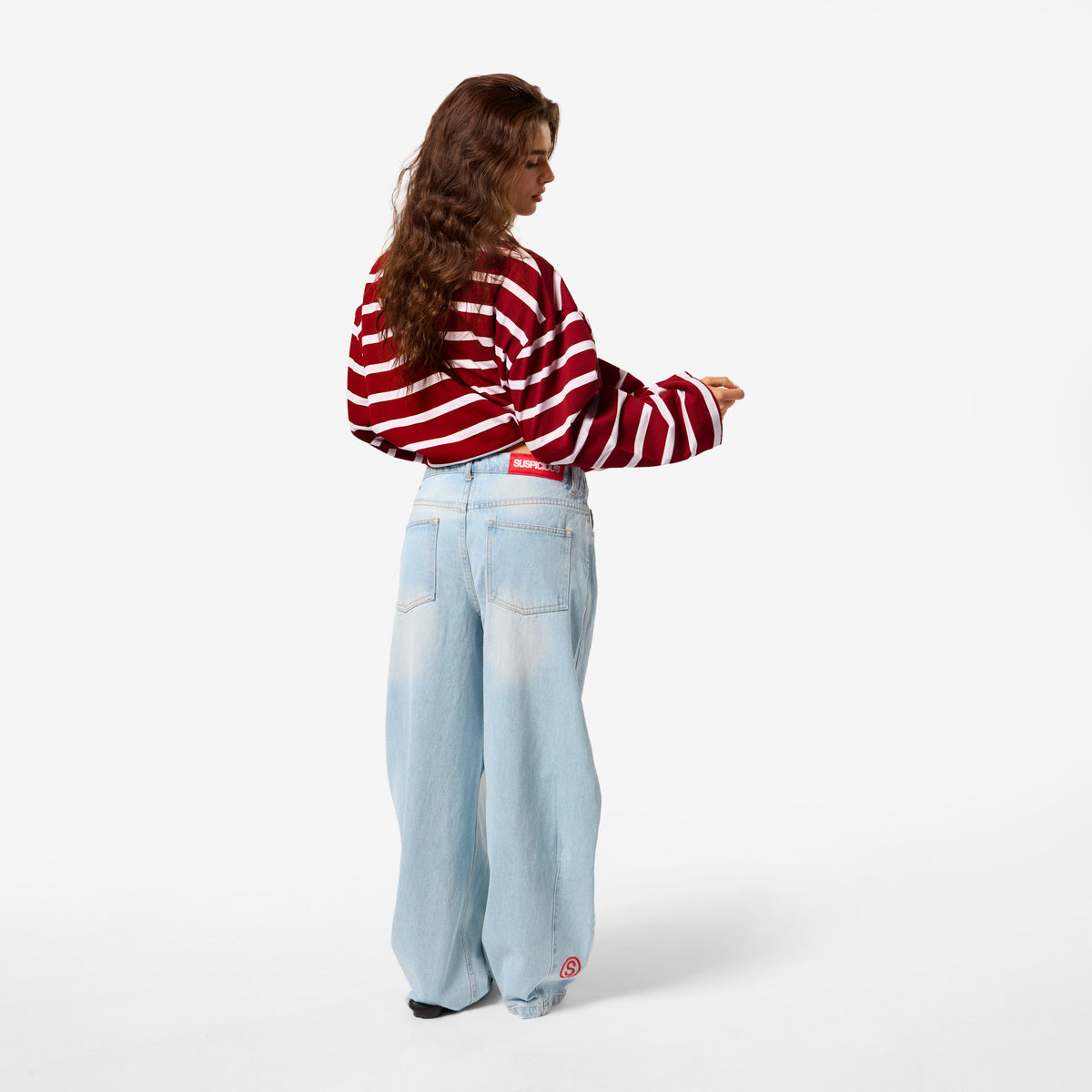 Bestsellers Variants / The Slanted Striped Longsleeve - Ruby Red & Pink