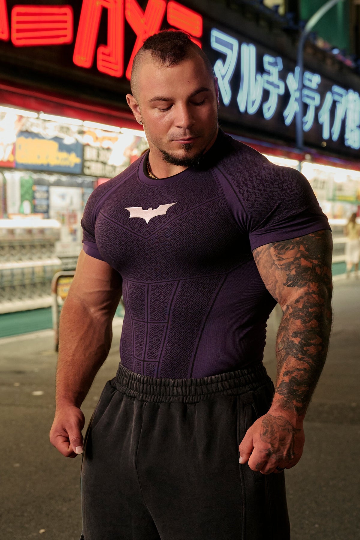 4259 - Batman Compression Tees - Purple Limited Edition
