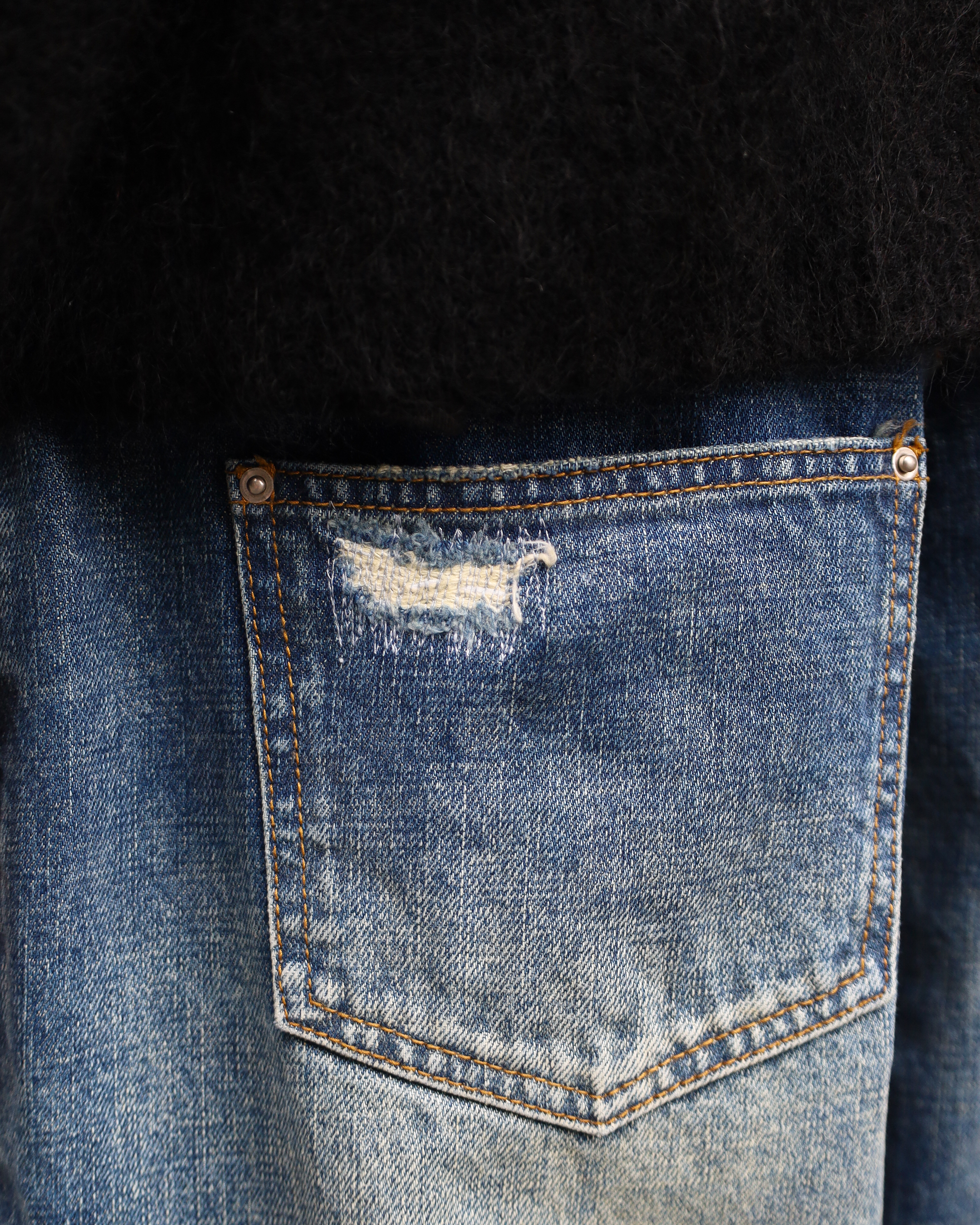 sashiko japanese selvedge loose fit jeans