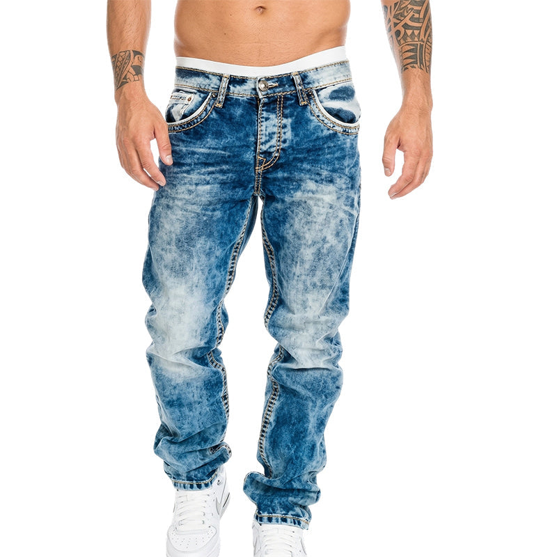 Unkomplizierte Sommer-Jeans für Herren – leichte Stretch-Qualität, gerader Schnitt,