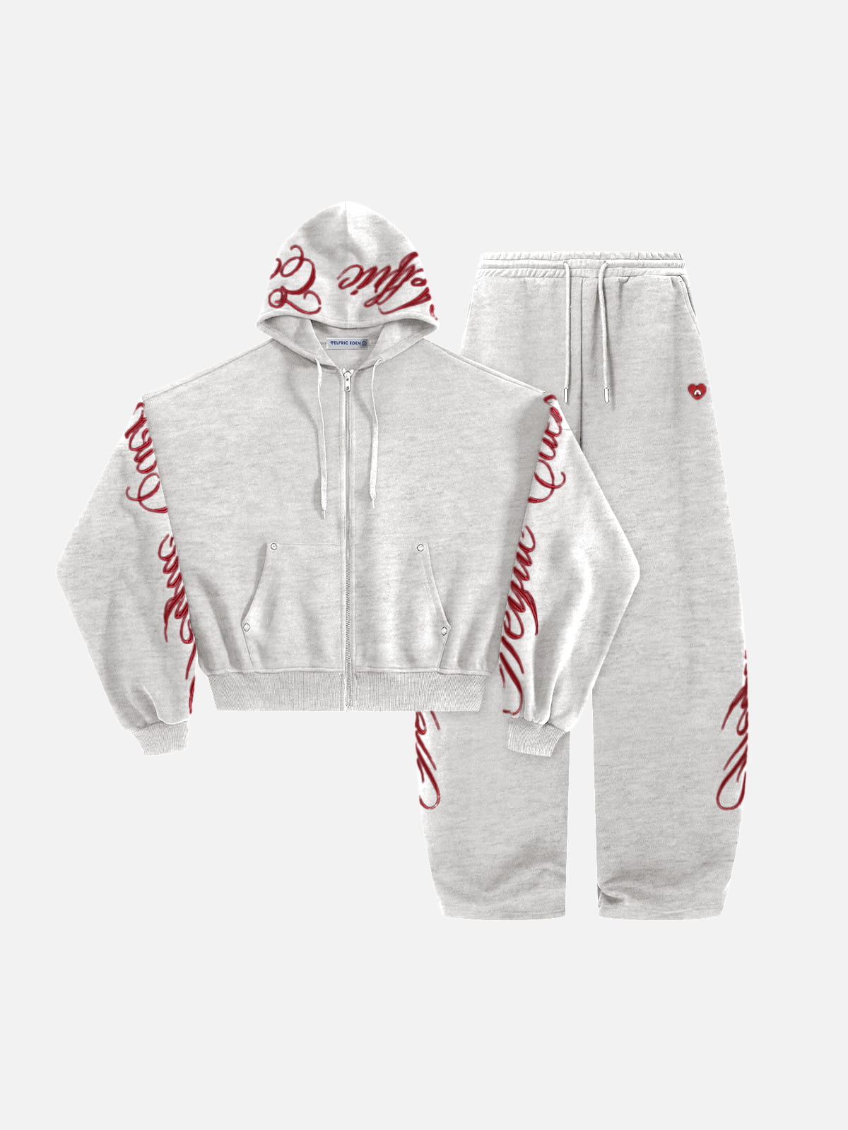 Aelfric Eden Boxy Script Embroidery Hoodie Sets