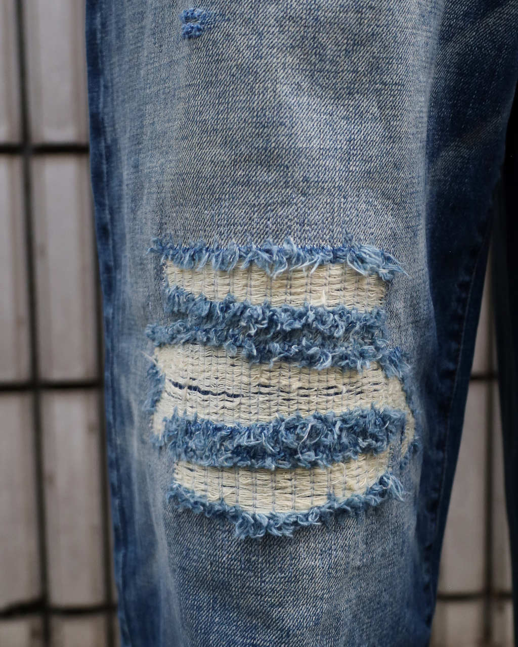 sashiko japanese selvedge loose fit jeans