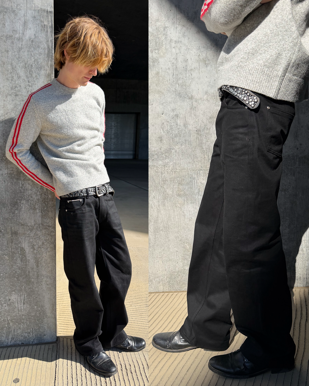 UNIFORM CUT MATTE BLACK JAPANESE SELVEDGE RELAXED FIT JEANS