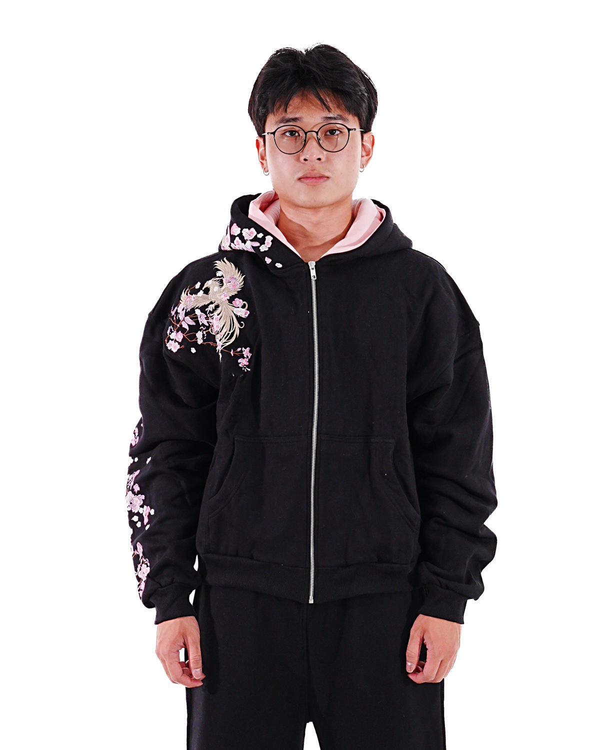 Midnight Black - Okasai Boxy Hoodie
