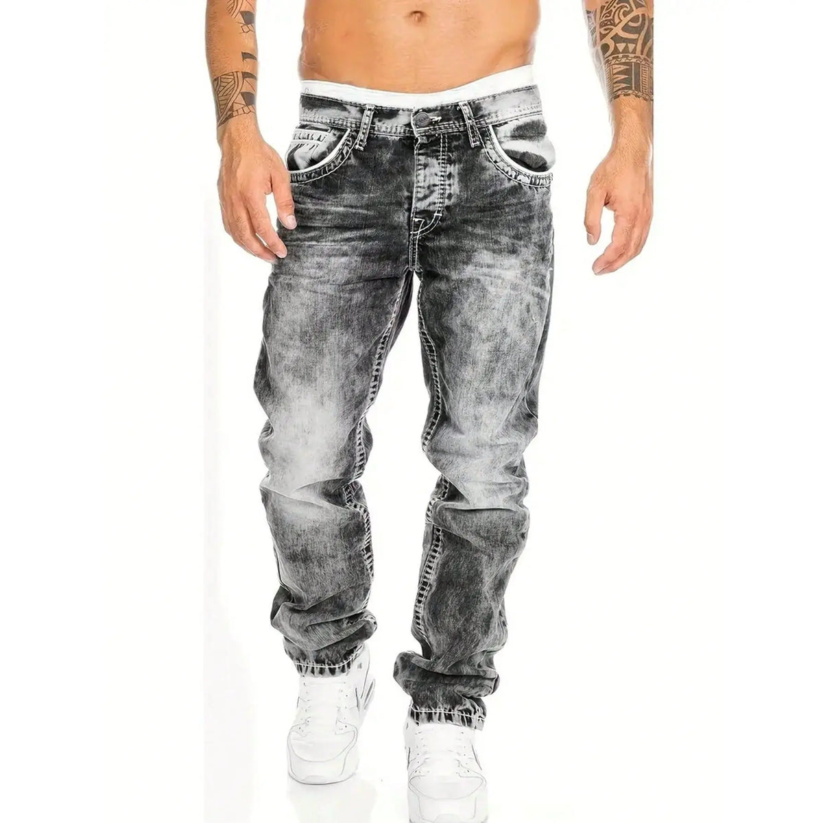 Unkomplizierte Sommer-Jeans für Herren – leichte Stretch-Qualität, gerader Schnitt,