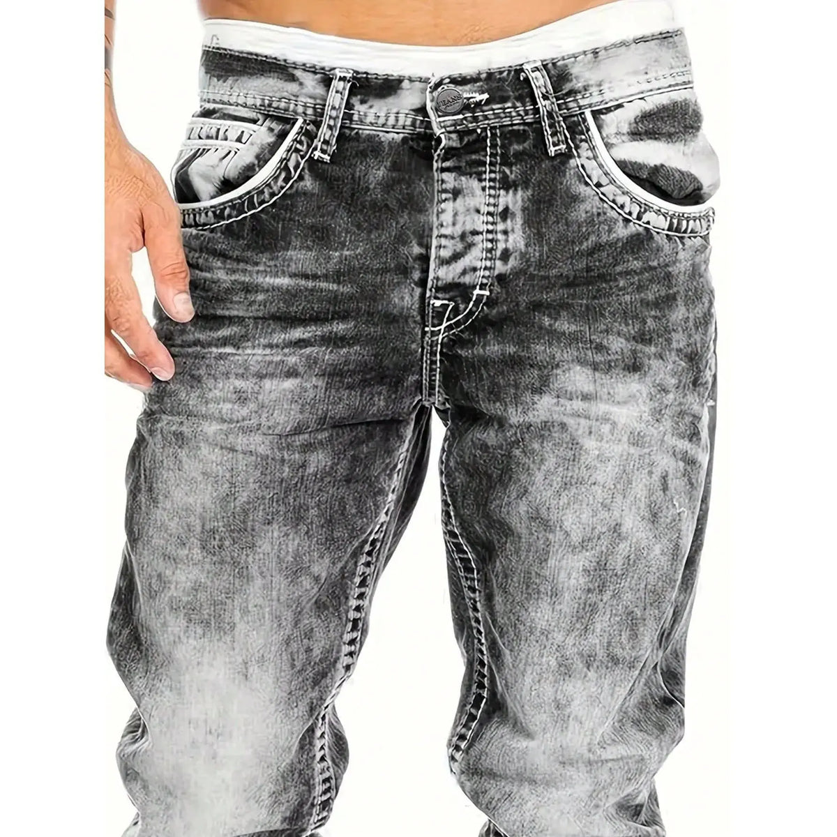 Unkomplizierte Sommer-Jeans für Herren – leichte Stretch-Qualität, gerader Schnitt,