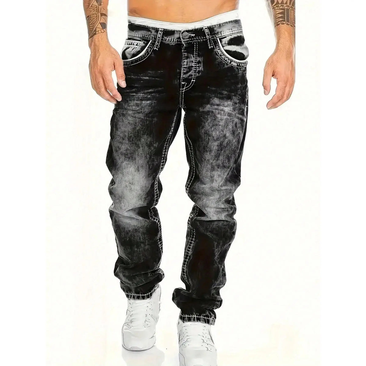Unkomplizierte Sommer-Jeans für Herren – leichte Stretch-Qualität, gerader Schnitt,