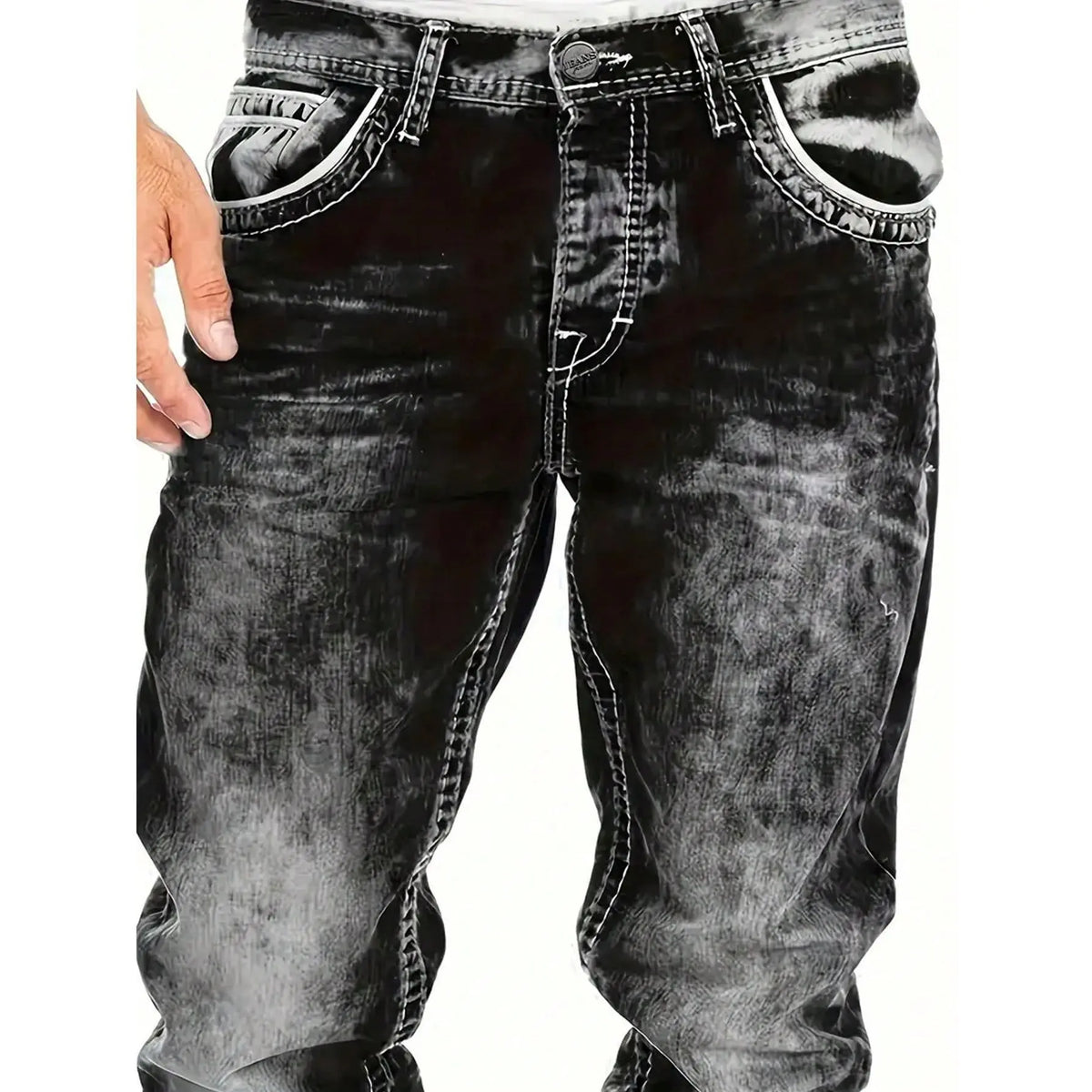 Unkomplizierte Sommer-Jeans für Herren – leichte Stretch-Qualität, gerader Schnitt,