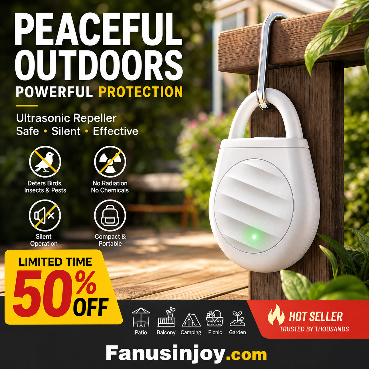 Portable Ultrasonic Bird Repellent Keychain