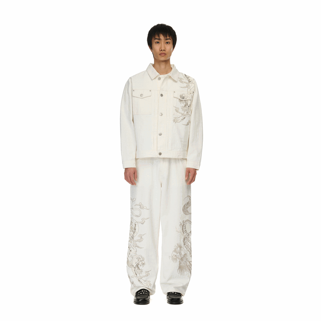"yakuza" denim Jacket off white